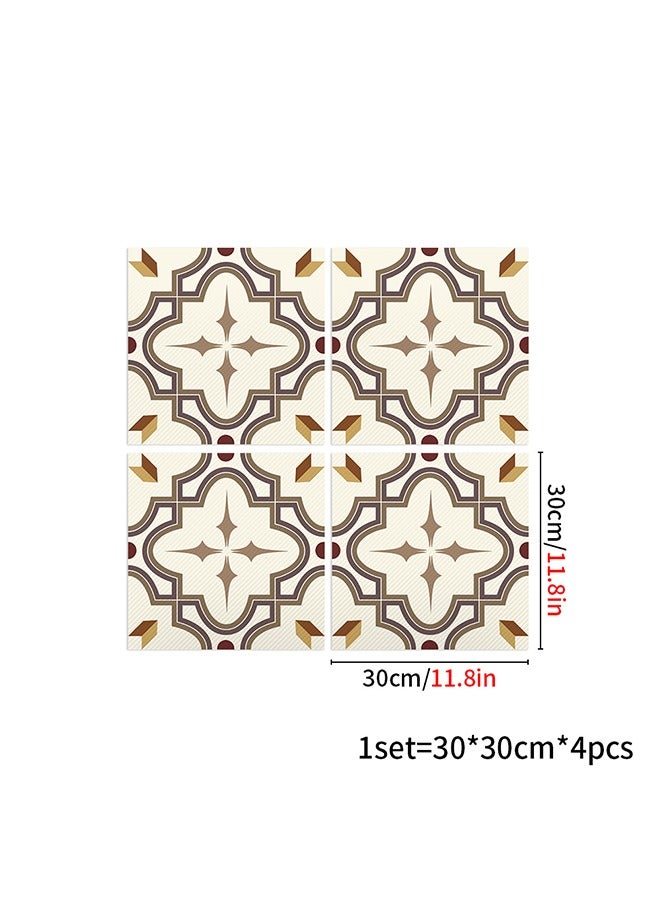 4pcs Vinyl Flooring Peel and Stick Floor Tile Stick on Floor Tile Self Adhesive Waterproof Bathroom 30 x 30cm Floor Tile for Bathroom Kitchen Bedroom Living Room  - Image 5