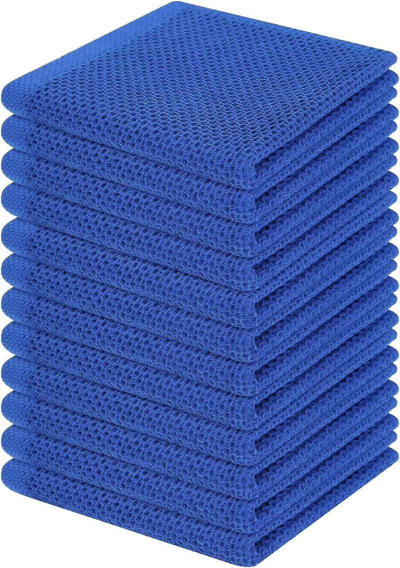 Homaxy 100% Cotton Waffle Weave Kitchen Dish Cloths, Ultra Soft Absorbent Quick Drying Dish Towels, 12 x 12 Inches, 12-Pack, Blueberry - Image 1