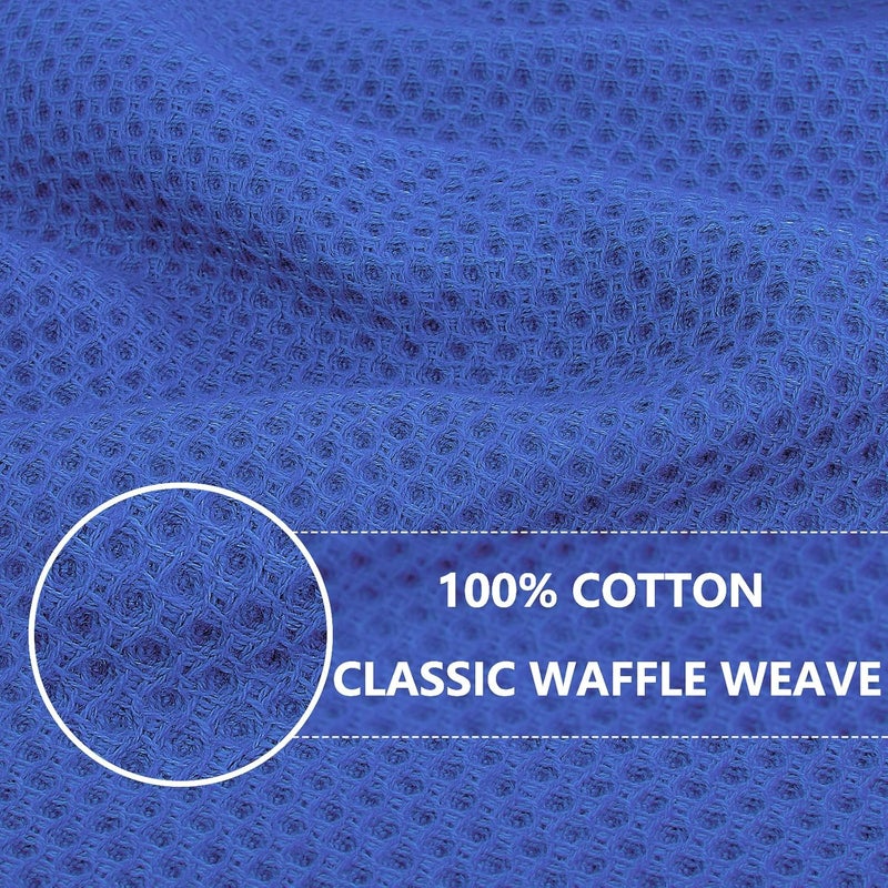 Homaxy 100% Cotton Waffle Weave Kitchen Dish Cloths, Ultra Soft Absorbent Quick Drying Dish Towels, 12 x 12 Inches, 12-Pack, Blueberry - Image 2