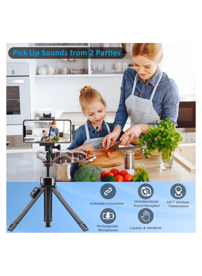 ELTERAZONE Professional Wireless Lavalier Lapel Microphone for iPhone, iPad - Cordless Omnidirectional Condenser Recording Mic for Interview Video Podcast Vlog YouTube, Bluetooth, Black - Image 2