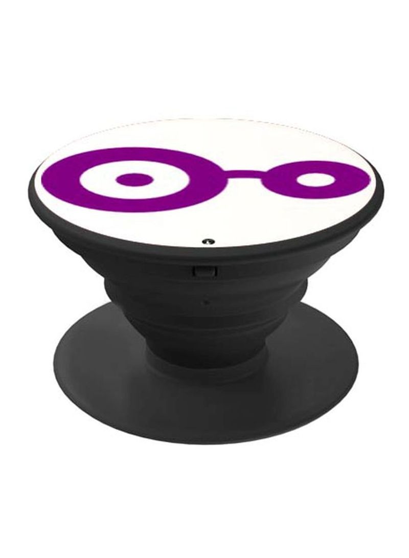 RKN Printed Pop Up Finger Grip Phone Holder Black/White/Purple - Image 1