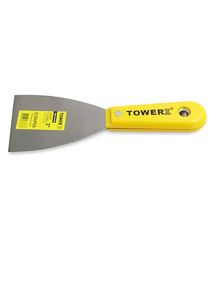 تاور سكين مفصل مرن للجبس ، والأسمنت ، والجدران الجافة بمقبض مريح ، وسكين حشو ، ومكشطة إزالة الطلاء ، ومتين قوي التحمل للتزيين ، والتشطيب ، والتجصيص ، والحشو ، 3 بوصات - Image 4