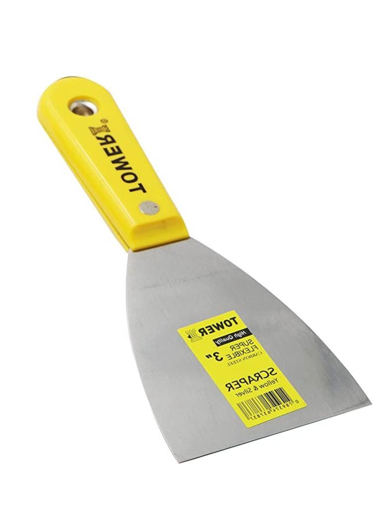 تاور سكين مفصل مرن للجبس ، والأسمنت ، والجدران الجافة بمقبض مريح ، وسكين حشو ، ومكشطة إزالة الطلاء ، ومتين قوي التحمل للتزيين ، والتشطيب ، والتجصيص ، والحشو ، 3 بوصات - Image 2