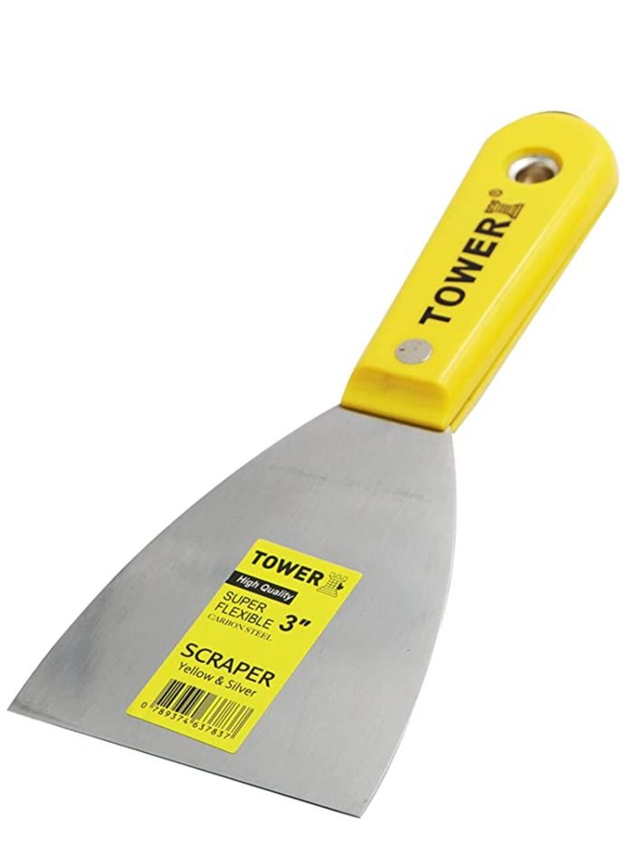 تاور سكين مفصل مرن للجبس ، والأسمنت ، والجدران الجافة بمقبض مريح ، وسكين حشو ، ومكشطة إزالة الطلاء ، ومتين قوي التحمل للتزيين ، والتشطيب ، والتجصيص ، والحشو ، 3 بوصات - Image 3