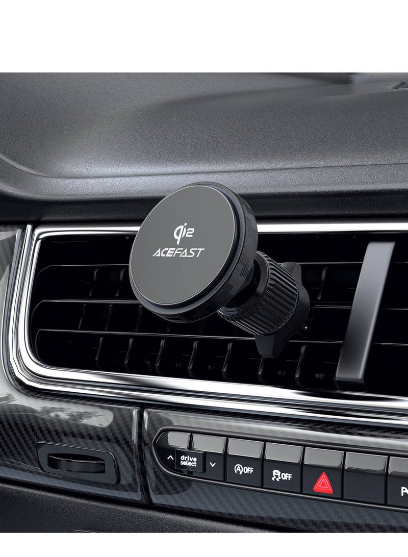 ACEFAST Strong Magnetic 15W Wireless Car Charging Holder Qi2 D33 | Fast Charging Car Mount with Auto-Align Magnet | Compatible with MagSafe & Qi-Enabled Devices | Secure Dashboard or Vent Mount | Hands-Free Navigation & Charging on the Go – Black - Image 2