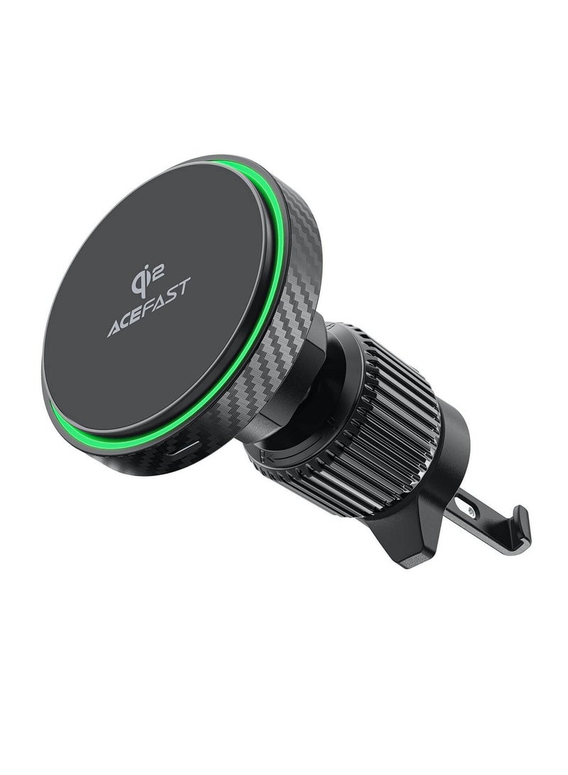 ACEFAST Strong Magnetic 15W Wireless Car Charging Holder Qi2 D33 | Fast Charging Car Mount with Auto-Align Magnet | Compatible with MagSafe & Qi-Enabled Devices | Secure Dashboard or Vent Mount | Hands-Free Navigation & Charging on the Go – Black - Image 1