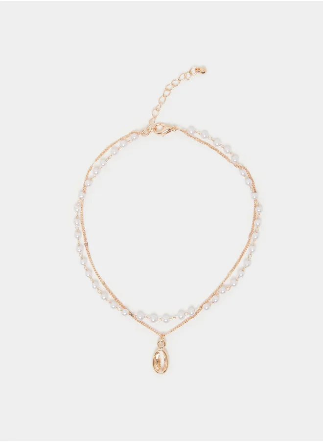 Styli Styli Faux Pearl Charm Drop Anklet
