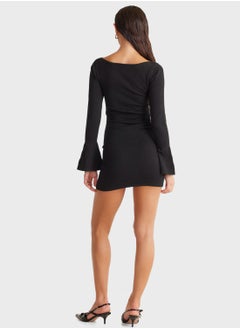 SNDYS Boat Neck Flute Sleeve Dress  - Image 2