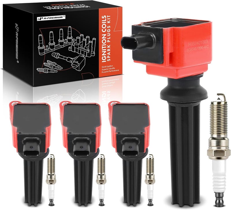 A-Premium Ignition Coil Pack and Spark Plugs Set for Ford & Lincoln - Image 1