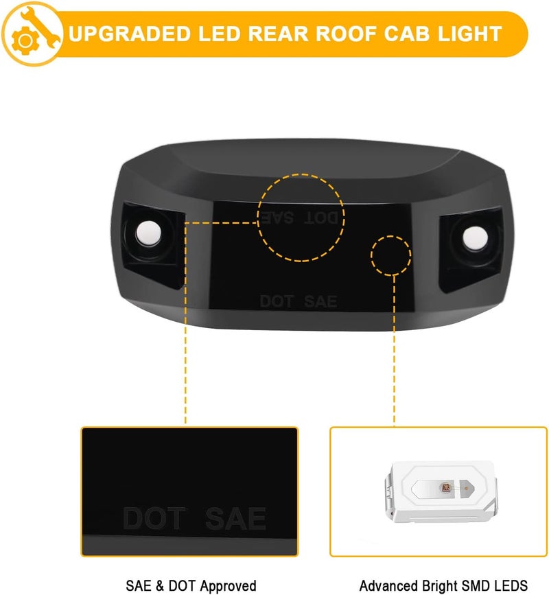R&F Auto 5PCS LED Rear Roof Cab Lights for 2014-2022 RAM Promaster Vans 1500 2500 3500 - Smoked Lens - Image 3