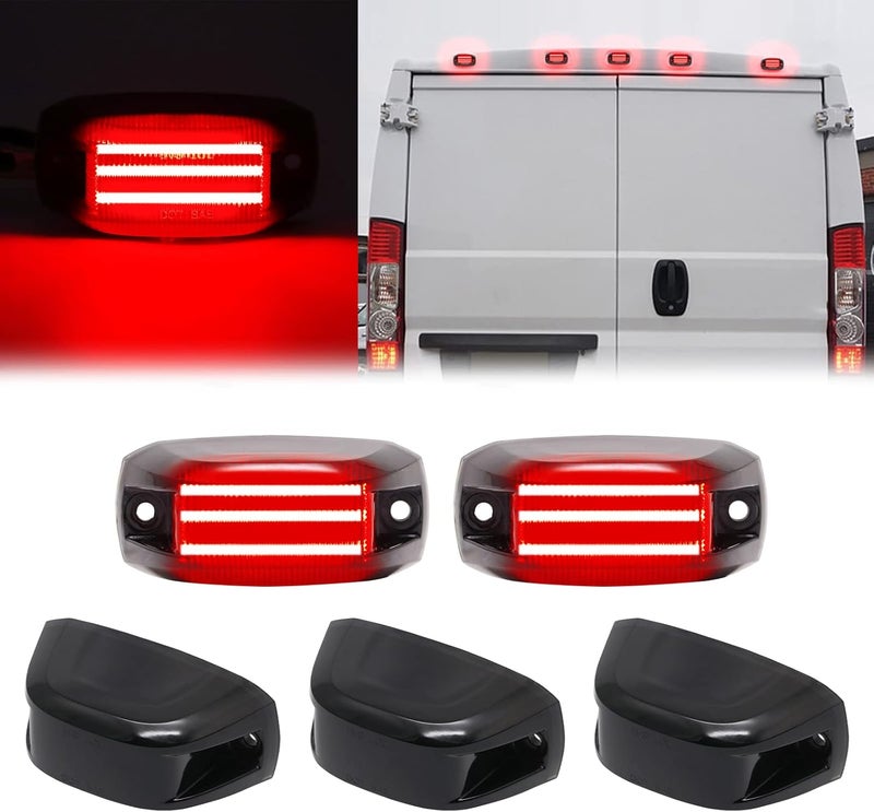 R&F Auto 5PCS LED Rear Roof Cab Lights for 2014-2022 RAM Promaster Vans 1500 2500 3500 - Smoked Lens - Image 1