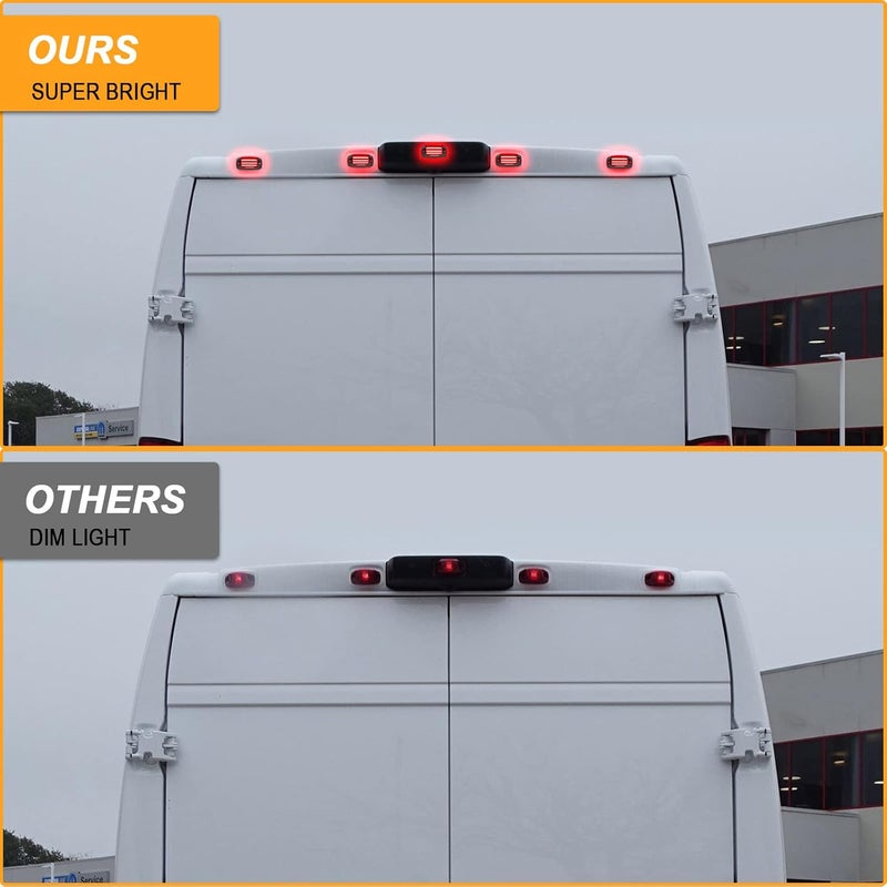 R&F Auto 5PCS LED Rear Roof Cab Lights for 2014-2022 RAM Promaster Vans 1500 2500 3500 - Smoked Lens - Image 5