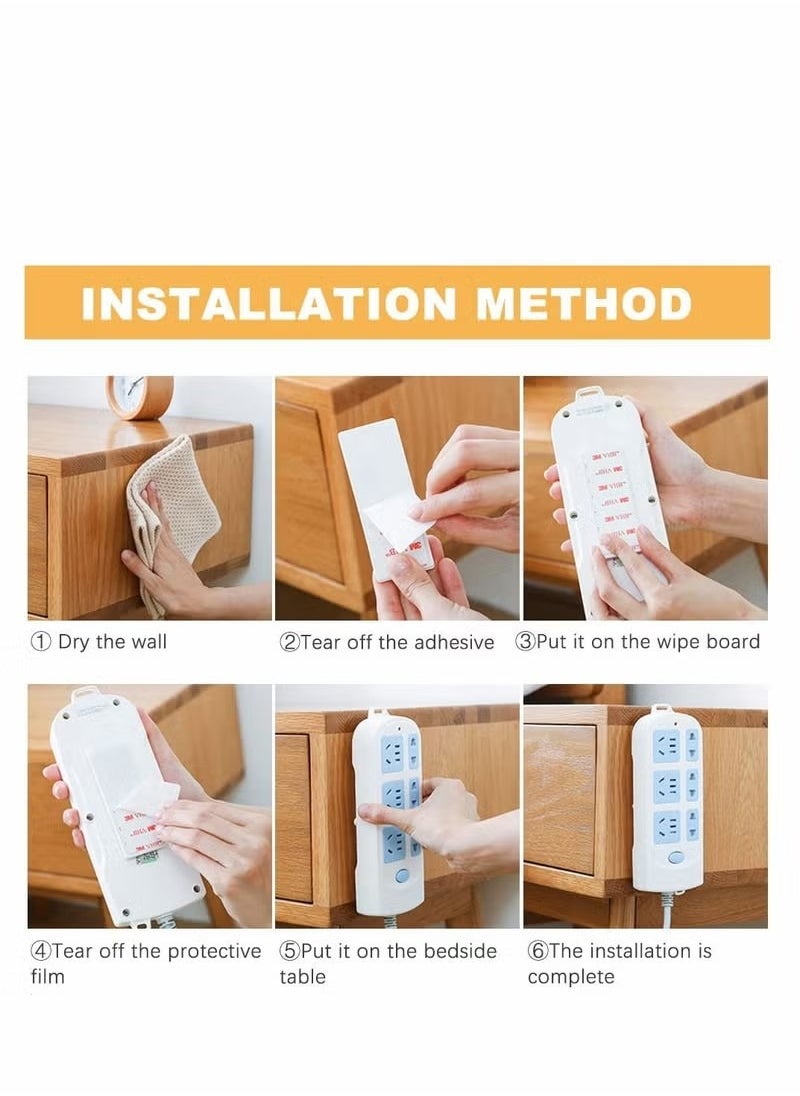 Generic - Self Adhesive Power Strip Holder 4pcs Self Adhesive Socket Organizer, Holder, Simplest Mount For Board, Remote Control Stored In The Kitchen, Home And Office - Image 1