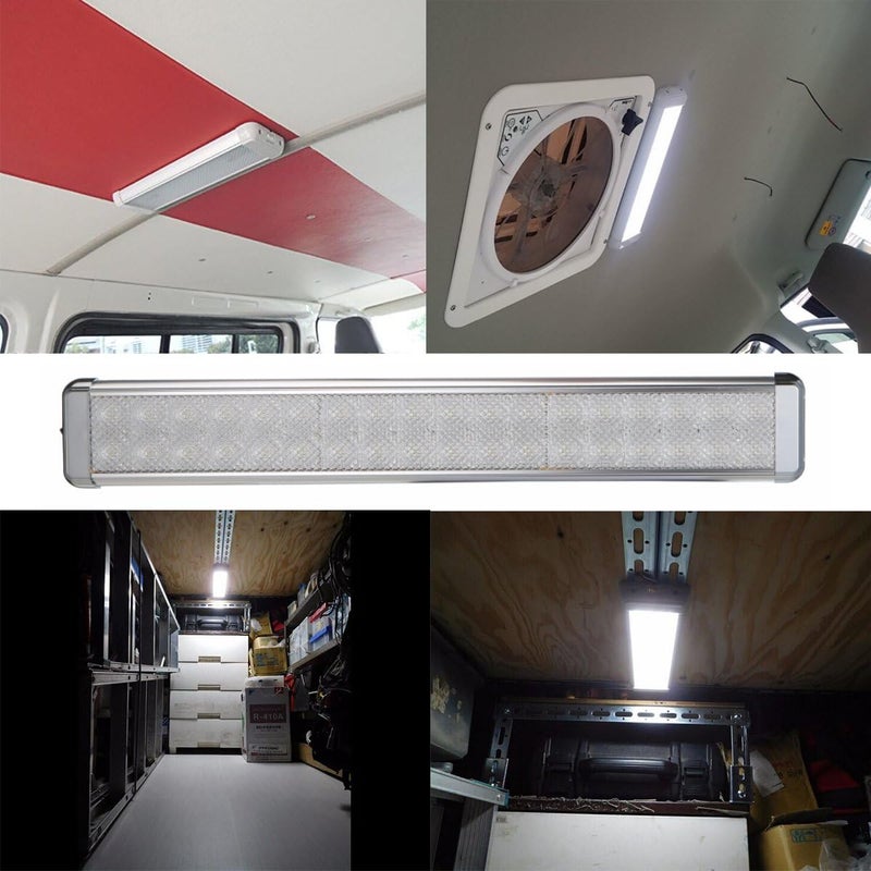 Lightronic LED Interior Light Fixture 26", High Light-Output Low Current Draw, 6000K Cool-White Wide Flood Beam, 12V/24V DC, On/Off Rocker Switch, Aluminum Housing for RV & Utility Vehicles, 1-Pack - Image 2