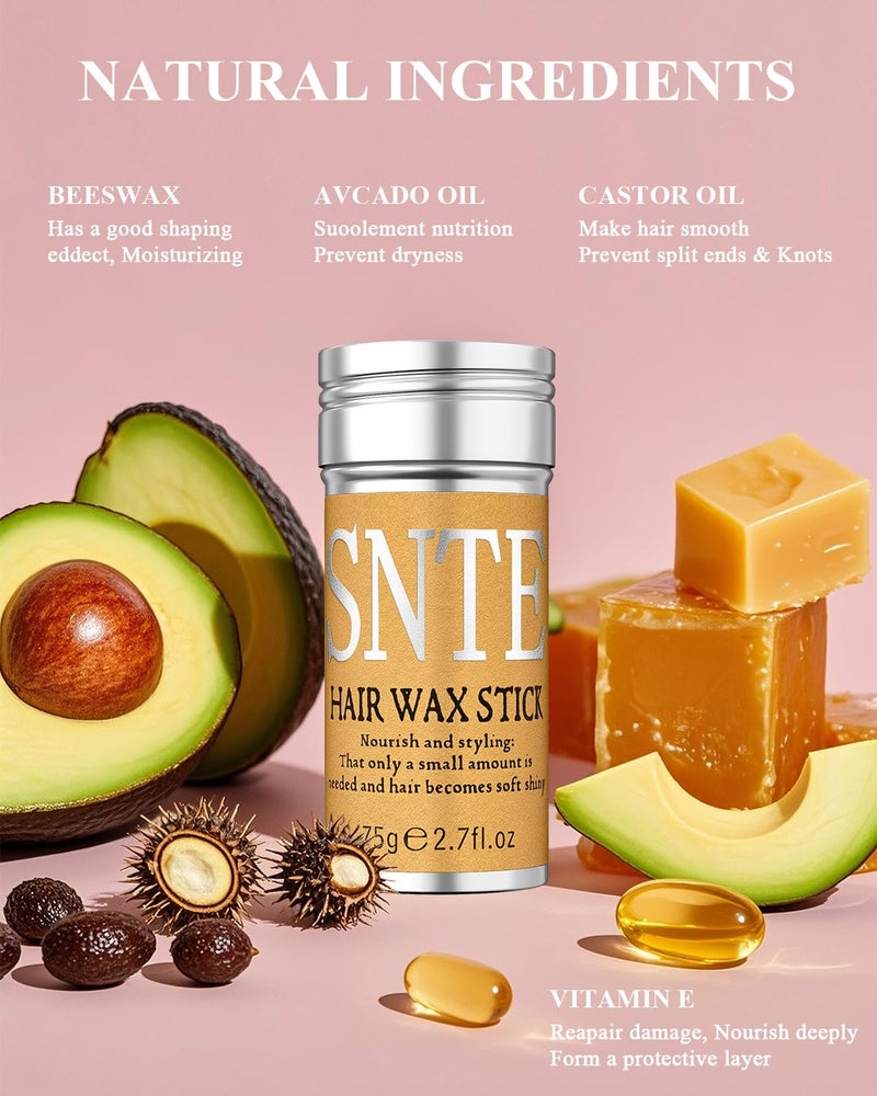 Samnyte Hair Wax Stick & Slick Back Hair Brush â€“ Frizz Control for Women & Kids, Non-Greasy & No Residue â€“ Smooths Flyaways, Creates Sleek Ponytails & Buns â€“ Styling Accessories & Teen Girl Gifts Trendy Stuff - Image 5