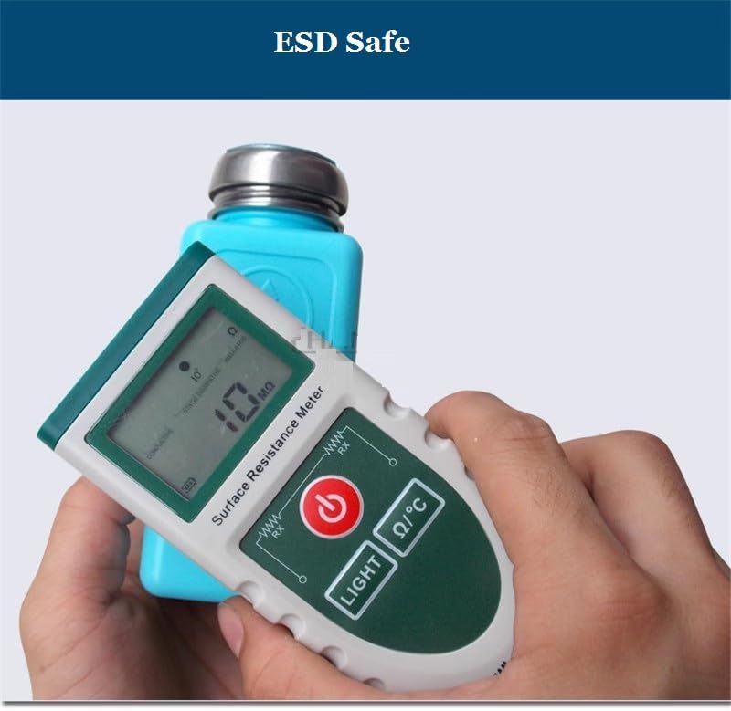 زجاجة مذيبات ESD سعة 6 أونصات / 200 مل زرقاء مضادة للكهرباء الساكنة مع موزع بمضخة ضغط - مضخة من الفولاذ المقاوم للصدأ زجاجة لكحول الأيزوبروبيل لإصلاح الإلكترونيات والمعامل النظيفة - Image 5