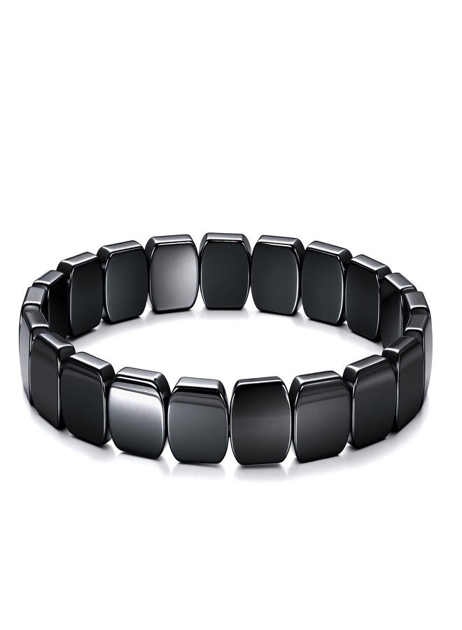 GWH Easter Basket Stuffers-Hematite Bracelet Men - Reignites Masculine Energy,Hematite Stone Beaded Stretch Healing Bracelets Birthday Anniversary Jewelry Gifts for Him - Image 1