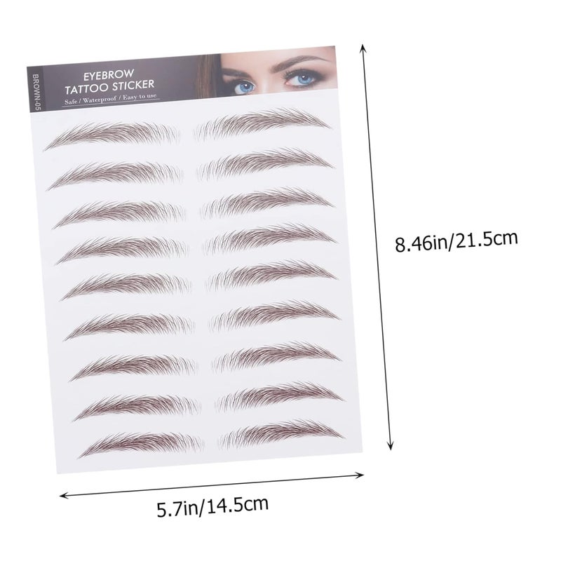 Outanaya Chemo Patients False Eyebrows Waterproof Eye Brow Stickers Temporary Brow Tattoos Instant Full Brows 9 Sheets Kit - Image 2