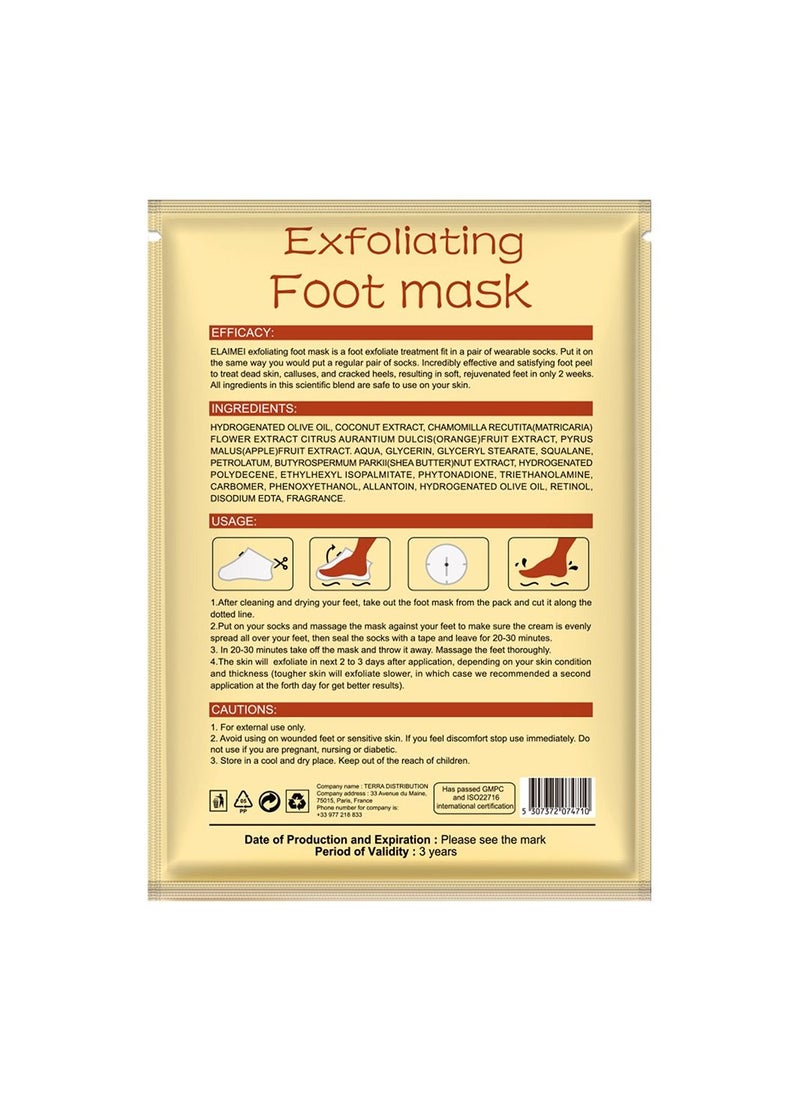 Elaimei 3-Pair Coconut Exfoliating-Peeling Foot Mask  - Image 2