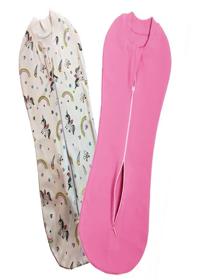 MammaChamp POD/Swaddle/Sleeping Bag/Sack for NewbornBaby 0-6 months Pack-of 2 (White+Pink) - Image 1
