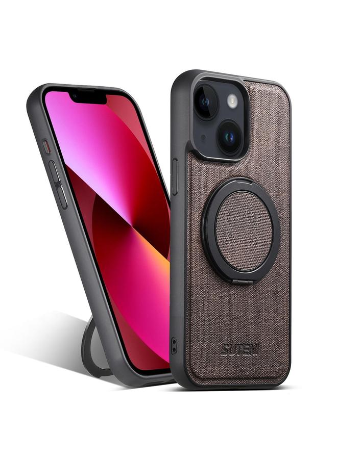 Suteni Case For iPhone 13 G3 360 Rotation Holder MagSafe Denim Leather Back Phone Case - Image 1