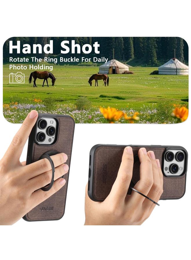 Suteni Case For iPhone 13 G3 360 Rotation Holder MagSafe Denim Leather Back Phone Case - Image 5