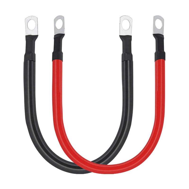 A ABIGAIL 4 AWG Battery Cable 4 Gauge Pure Copper Battery Inverter Cables with 516 in Lugs Both Ends Power Inverter Wire Set for Automotive Solar Power Inverter Marine Boat RV Car Motorcycle 1FT