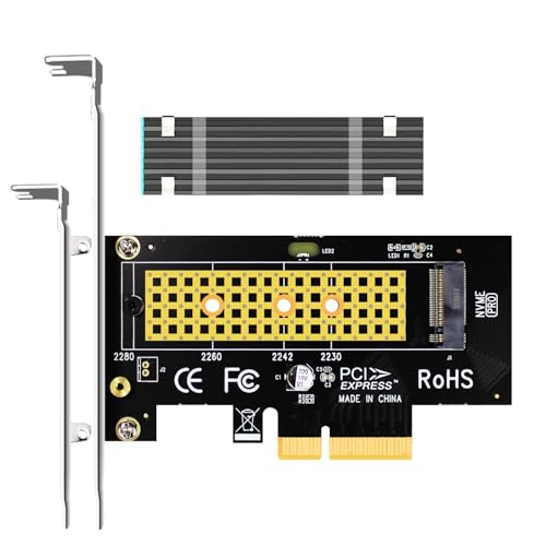 GLOTRENDS PA09-HS M.2 NVMe to PCIe 4.0 X4 Adapter with M.2 Heatsink for M.2 NVMe SSD - Image 1