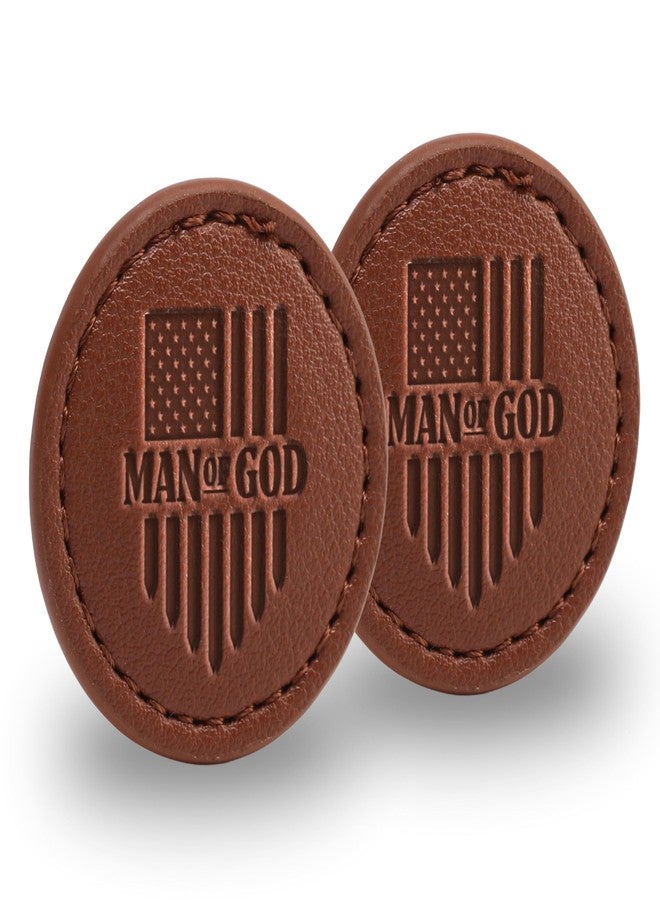 CybGene Christian Gifts for Men Golf Ball Markers (Tan, Set of 2), Man of God Leather Golf Markers Golf Accessories, Birthday, Christmas - Image 1