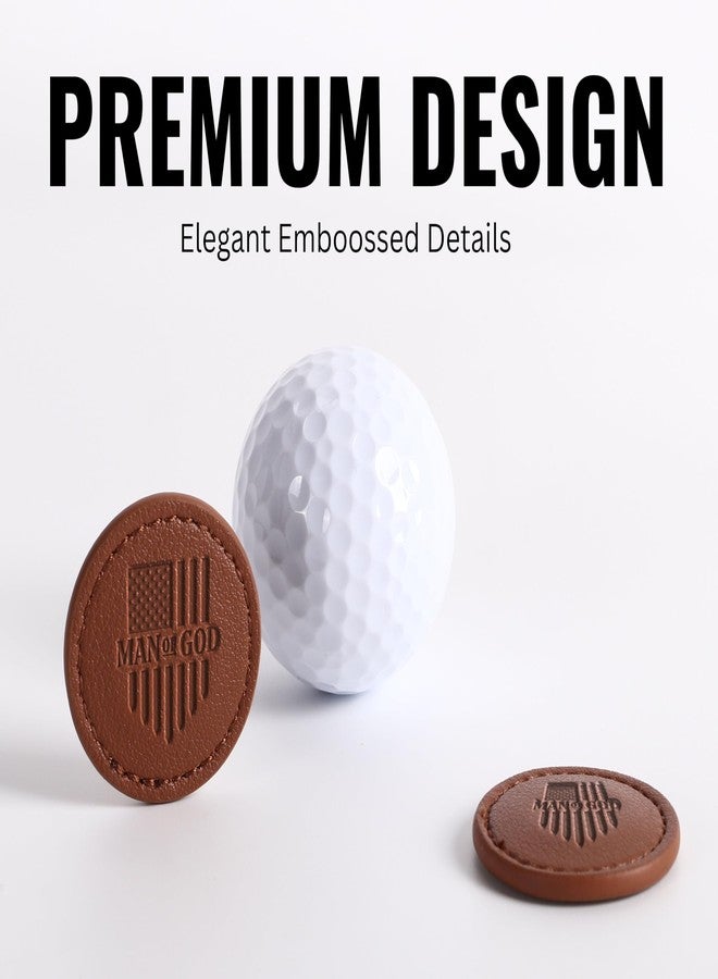 CybGene Christian Gifts for Men Golf Ball Markers (Tan, Set of 2), Man of God Leather Golf Markers Golf Accessories, Birthday, Christmas - Image 5