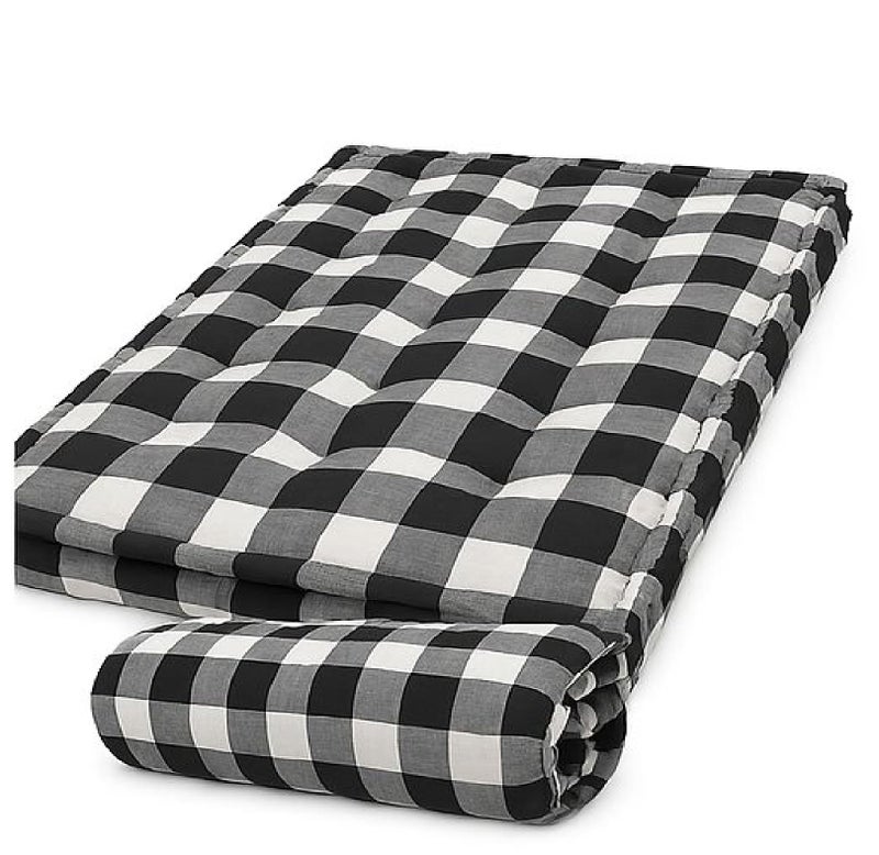 IMSMARTMART Cotton Floor Box Mattress, 5-Inch Thick, Black and White Buffalo Check Pattern, Foldable, Single Size (60X72X5 Inches, Queen Size Bed Mattress) - Image 5