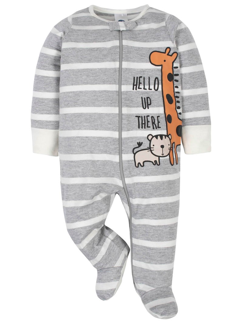 Gerber Baby Boys 4 Pack 'N Play Footie And Toddler Sleepers, Jungle Blue, Newborn US - Image 4