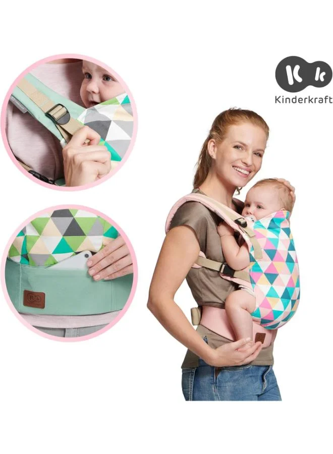 Kinderkraft Kinderkraft Baby Carrier Nino Ergonomic Sling, Holder, Lightweight, Confortable, Ajustable, 2 Carrying Position Front And Backpack, For Newborn, From 3 Month To 20 Kg, D By Ihdi, Pink