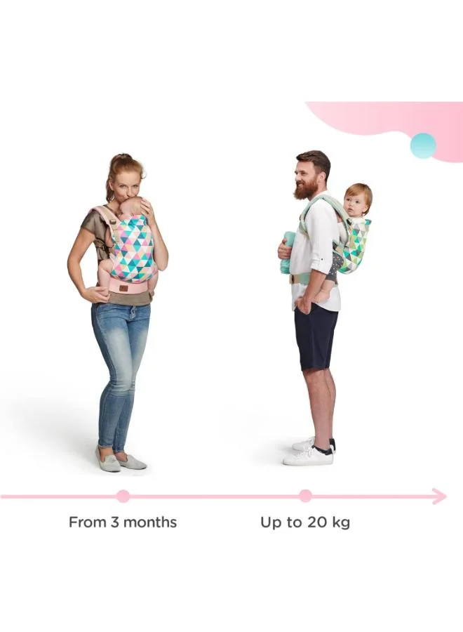 Kinderkraft Kinderkraft Baby Carrier Nino Ergonomic Sling, Holder, Lightweight, Confortable, Ajustable, 2 Carrying Position Front And Backpack, For Newborn, From 3 Month To 20 Kg, D By Ihdi, Pink