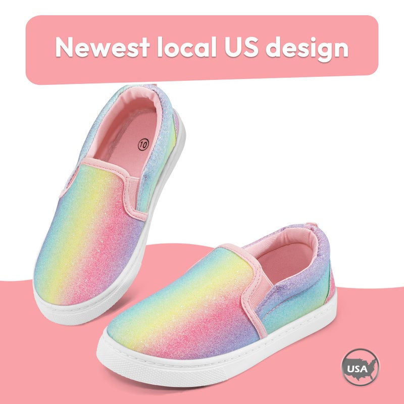 K KomForme Toddler Girls Boys Shoes Little Kids Slip on Canvas Sneakers for Running/Walking - Image 3
