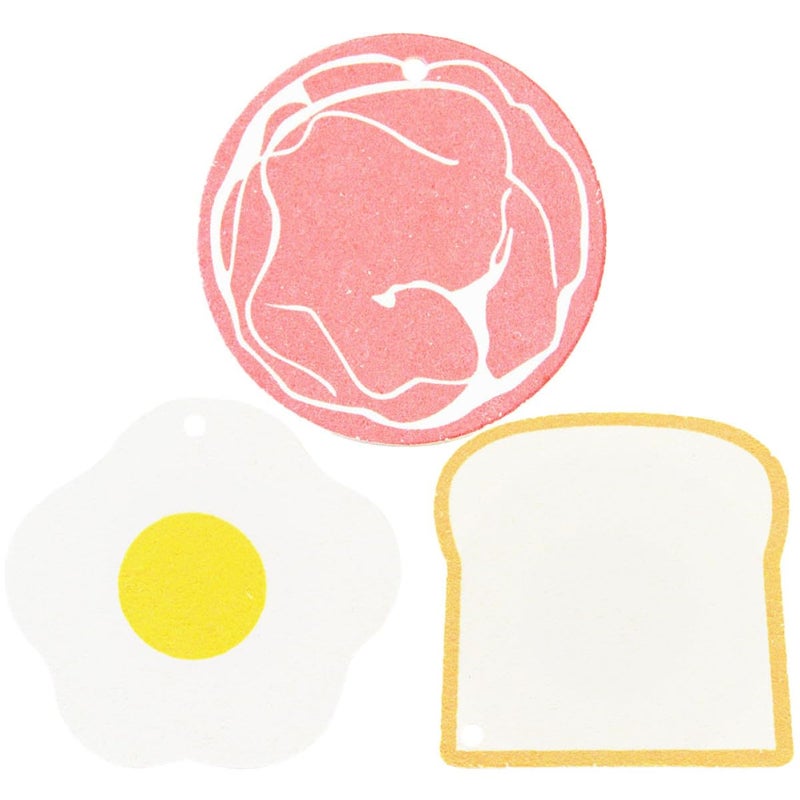 Wood Pulp Cotton Kitchen Scrub Sponges Set Of 3 Breakfast Shape Reusable Dishwashing Pads For Pots And Dishes Cleaning - Image 2