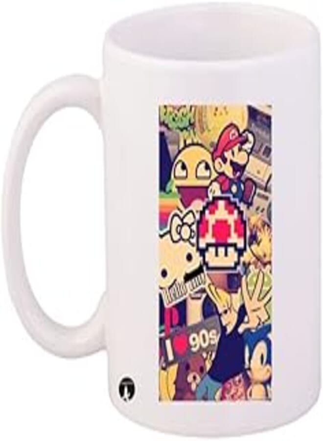 RYN PRINTED Random Stuf Mug White/Red Blue Standard Size