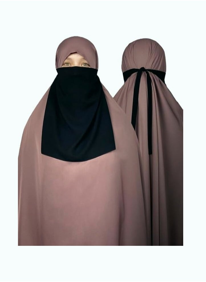 Perfectory - PERFECTORY Premium Chiffon Half Niqab with Back Tying Cord, Breathable Face Veil - Image 1