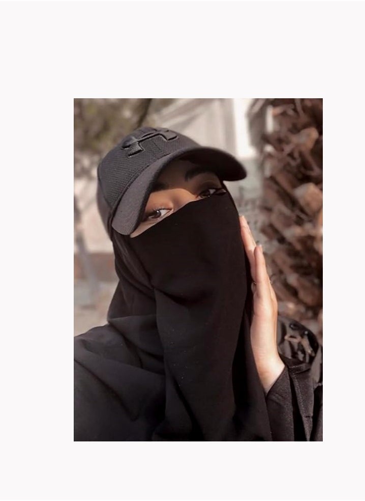 Perfectory - PERFECTORY Premium Chiffon Half Niqab with Back Tying Cord, Breathable Face Veil - Image 1