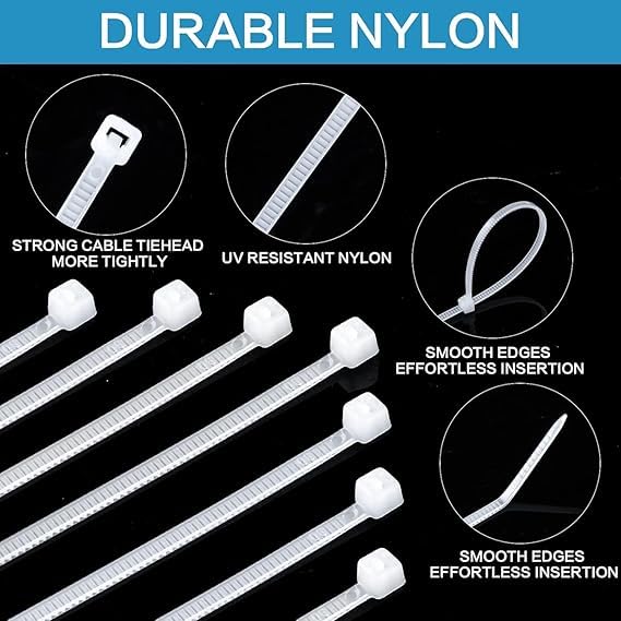 TheMujtaba TheMujtaba Large Zip Ties Heavy Duty Outdoor 6 inch 100 Pack Heavy Duty Zip TiesTensile Strength Outdoor UV ResistantAwnings Tying Branches Bundling of Crops Fixed Water Pipes  - Image 2