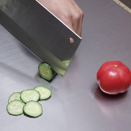 Luximal Stainless Steel Chopping Board Vegetable,Fruit Cutting, Kneeding, Cake Prep, Heavy Duty Chopping-Board (Size 35.6 CM X 30CM) (Medium Platform) - Image 3
