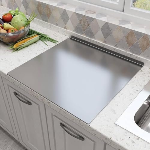 Luximal Stainless Steel Chopping Board Vegetable,Fruit Cutting, Kneeding, Cake Prep, Heavy Duty Chopping-Board (Size 35.6 CM X 30CM) (Medium Platform) - Image 2