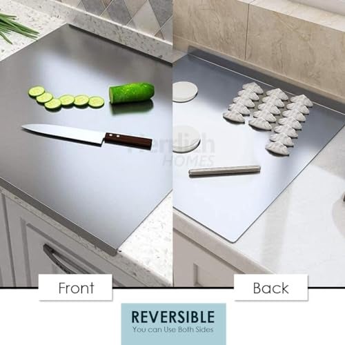 Luximal Stainless Steel Chopping Board Vegetable,Fruit Cutting, Kneeding, Cake Prep, Heavy Duty Chopping-Board (Size 35.6 CM X 30CM) (Medium Platform) - Image 4