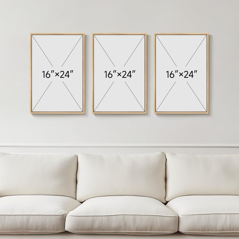 Cuspin Framed Neutral Abstract Wall Art Set of 3, Modern Black and White Beige Canvas Prints Paintings Artwork for Walls, Minimalist Pictures for Bedroom, Living Room, Dining Room Wall Decor 16x24 In - Image 3