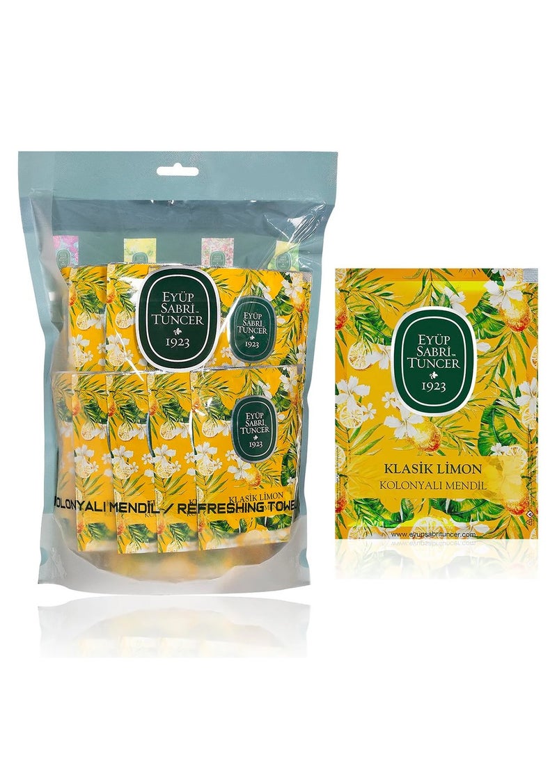 eyup sabri tuncer Wet Wipes - Classic Lemon Cologne Towel 50 Pieces (Large Size) - Image 1