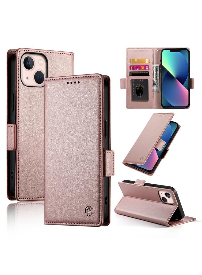Zaboon Case For iPhone 13 mini Side Buckle Magnetic Frosted Leather Phone Case - Image 1