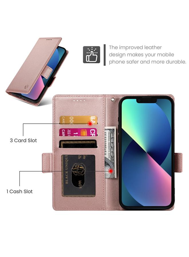 Zaboon Case For iPhone 13 mini Side Buckle Magnetic Frosted Leather Phone Case - Image 4