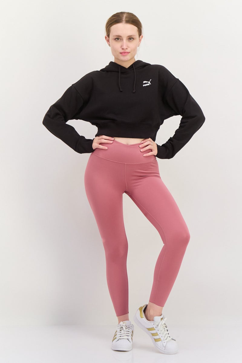 PUMA هودي قصير بأكمام طويلة للنساء بتصميم مريح، خارجي، كلاسيكي، أسود - Image 4