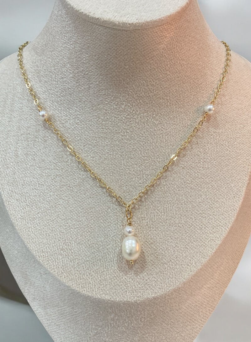 Minorisa 18K GOLD PLATED PEARL NECKLACE - Image 2