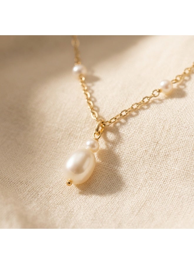 Minorisa 18K GOLD PLATED PEARL NECKLACE - Image 1